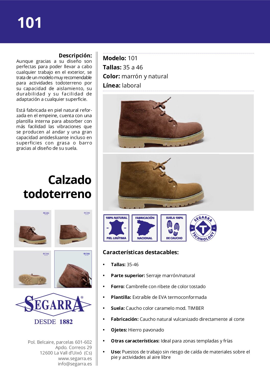 Bota Serraje 44-101 Natural - Imagen 4