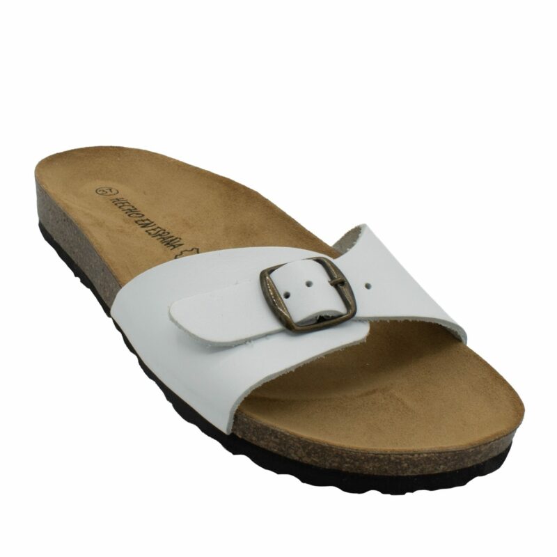 Sandalia Bio Blanco de Piel Napa con Hebilla 39-61906