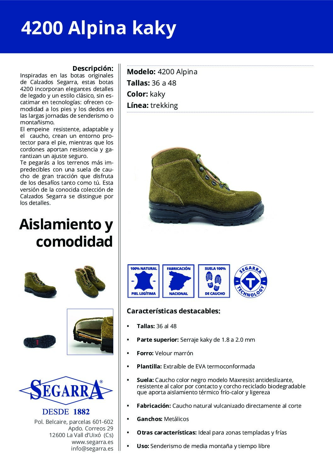 Bota Trekking 4200 Alpina Kaky - Imagen 4